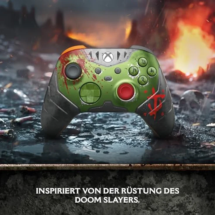 Xbox Wireless Controller – DOOM: The Dark Ages Limited Edition, mattgrün mit 3D-Effekten und Download für DOOM Slayer Executioner-Skin – Bild 2