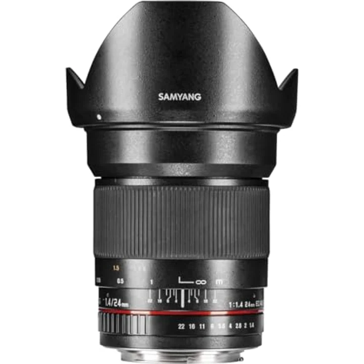 Samyang 24-1,4 Objektiv DSLR Canon EF manueller Fokus Fotoobjektiv, Weitwinkelobjektiv schwarz – Bild 3