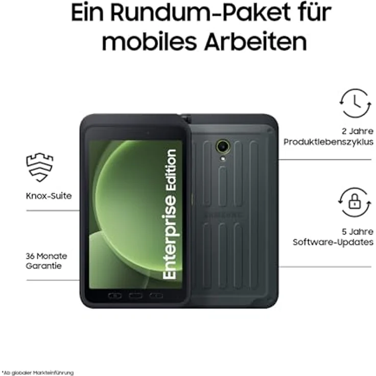 Samsung Galaxy Tab Active5 5G Enterprise Edition, Robustes Android-Tablet, 8 Zoll Display, 6 GB RAM und 128 GB erweiterbarer interner Speicher, Akku 5.050 mAh, Grün – Bild 2