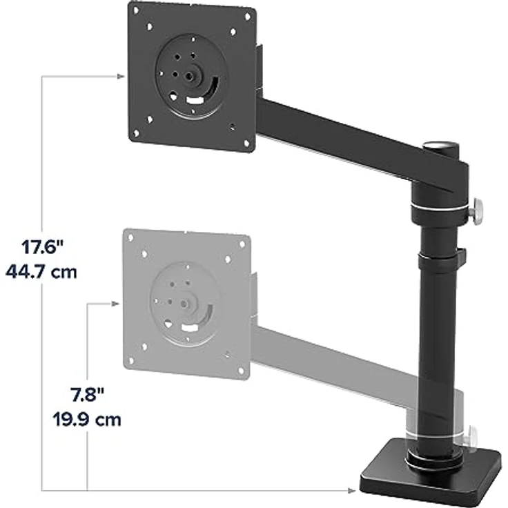 ERGOTRON NX Monitor Arm in Schwarz - Tischhalterung für Monitore bis ca. 34 Zoll BZW, bis 8kg, manuell höhenverstellbar von 19,9-44,7 cm, VESA Standard, 5 Jahre Garantie – Bild 5