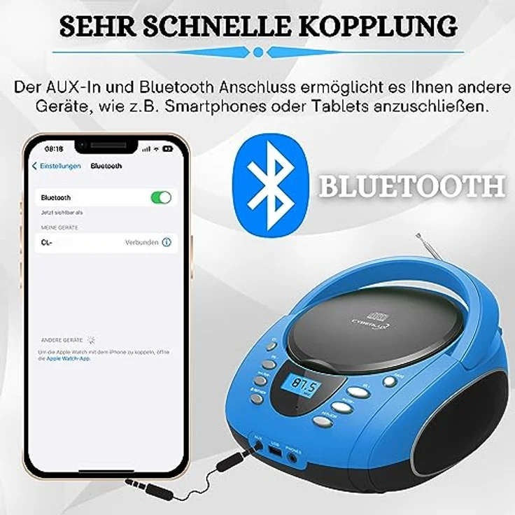 Cyberlux CL-710 CD-Player Blau – Bild 4
