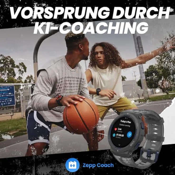 Amazfit Active Edge, Smart Watch mit Stilvollem, Widerstandsfähigem Sport- und Fitness-Design, GPS, AI Health Coach, Sport Outdoor, Workouts und Übungen, 16 Tage Batterie, 10 ATM, Schwarz – Bild 4