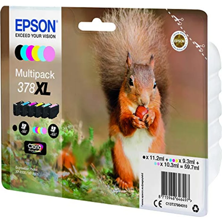Epson Original 378XL Tinte Eichhörnchen XP-8500 XP-8600 XP-8605 (Multipack, 6-farbig) – Bild 5