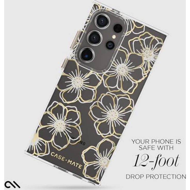 Case-Mate Schutzhülle für Samsung Galaxy S24 Ultra, 17,3 cm (6,8 Zoll), kratzfest mit 3,6 m Fallschutz, Blumen-Edelstein-Design, kompatibel mit kabellosem Laden – Bild 3