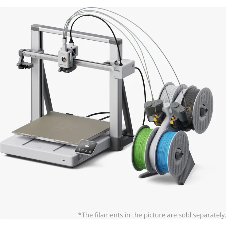 Bambu Lab A2L Combo 3D-Drucker mit 330 × 320 × 325 mm Druckvolumen, Mehrfarbdruck und modularen Erweiterungen für Klingenschneiden und Stiftplotten