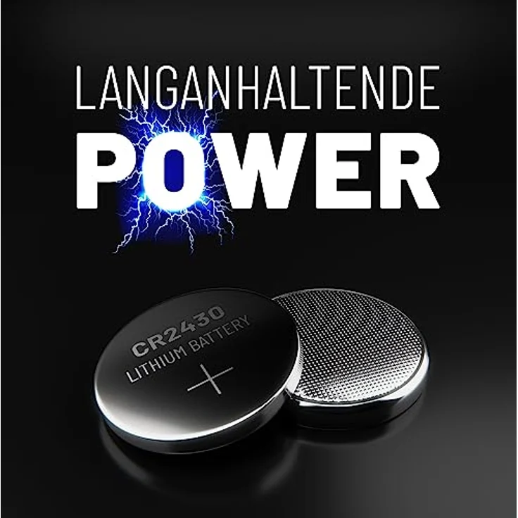ABSINA CR2430 Knopfzelle 50er Pack - Lange Haltbarkeit & auslaufsicher - CR 2430 3V Knopfzellen, Batterie 2430, Knopfbatterie CR2430 - Schwarz – Bild 5