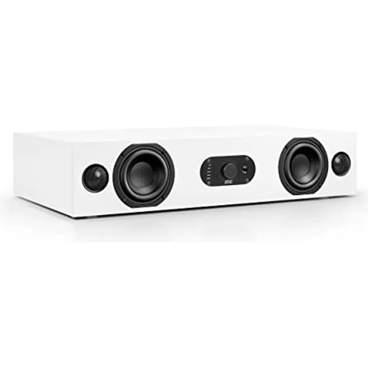Nubert nuBoxx AS-225 max | Weiße Soundbar mit weißer Front | Stereobar für HiFi & Musikgenuss | TV-Lautsprecher belastbar bis 50 kg | Soundbase mit Klangregelung | Stereobase für Heimkino | Sounddeck