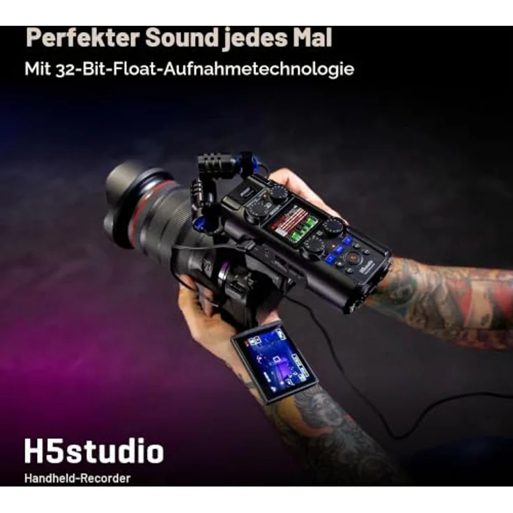 Zoom Audio H5 Studio, Digitaler Audio-Recorder mit X/Y Stereo-Mikrofonkapsel, 6-Spur Aufnahme, USB-Interface und 32-Bit Float-Technologie – Bild 3