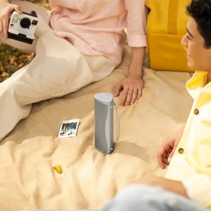 KEF Muo High-Fidelity Premium tragbarer Bluetooth-Lautsprecher, Silver Dusk | Bluetooth 5.4 aptX Adaptive | IP67 wasserdicht | 24 Std. Wiedergabezeit | USB-C | für zu Hause und unterwegs – Bild 3