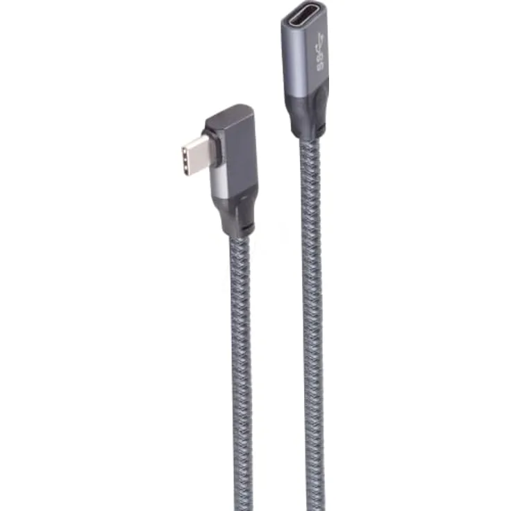 Shiverpeaks BS13-56010, USB C Verlängerungskabel 0,5 m, USB 3.2 Gen 2, 20 Gbit/s, grau