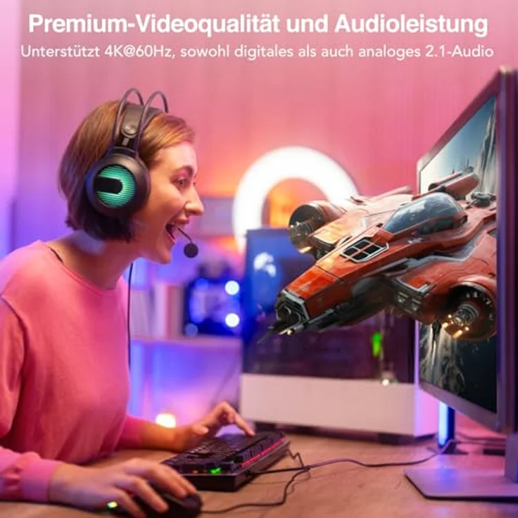 IOGEAR HDMI KVM Switch 2 PC 1 Monitor 4K@60Hz USB KVM Switch mit Audio, Kabel und Fernbedienung, Plug-n-Play, Multiplattformkompatibilität – Bild 4