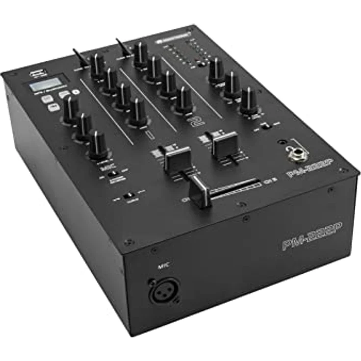 OMNITRONIC PM-222P 2-Kanal-DJ-Mixer mit Bluetooth und MP3-Player, Schwarz – Bild 1