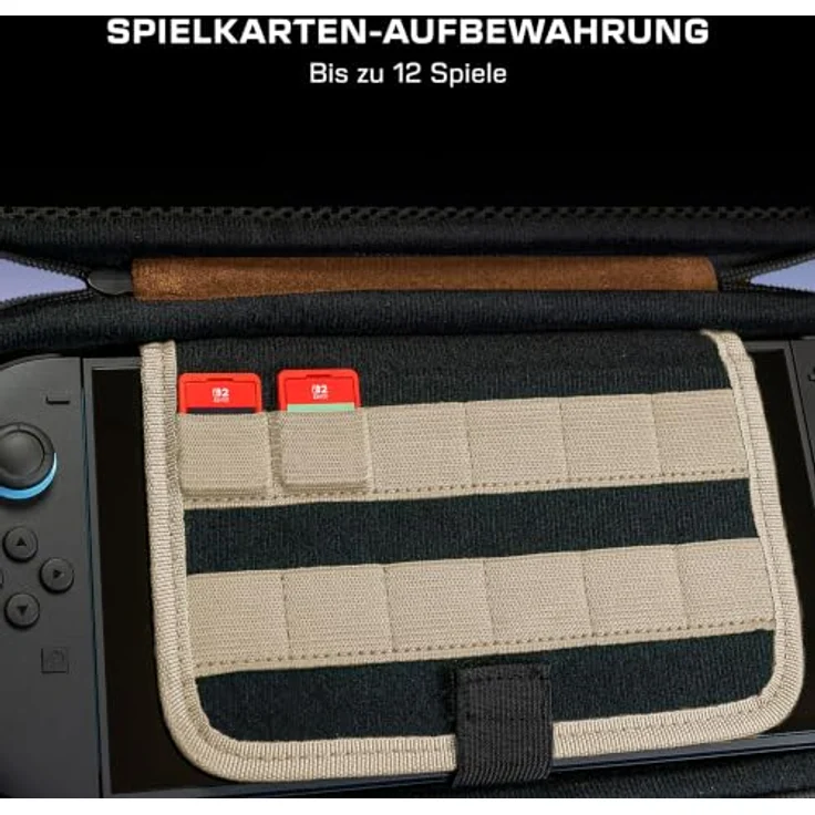 Turtle Beach PlayTrek Travel Case Animal Crossing Timmy & Tommy, für Nintendo Switch 2, EVA-Molded Shell, PU Leder, mit Tragegriff und Spielkartenhalter – Bild 7