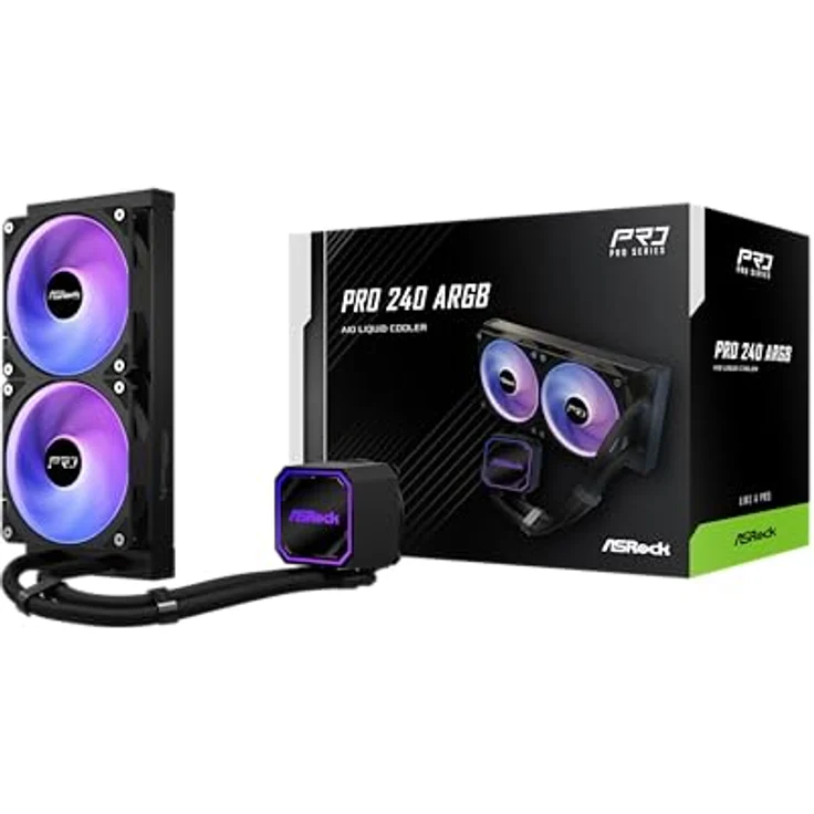ASRock Pro 240 ARGB Wasserkühlung, AIO-Flüssigkeitskühler mit optimierter Stabilität und Effizienz – Bild 1