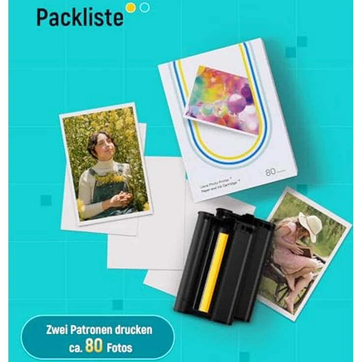 Liene Fotopapier 4x6 Photo Printer Paper 80 Sheets & 2 Ink, langlebig und praktisch, kompatibel mit allen Druckermodellen – Bild 4
