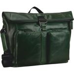 Leonhard Heyden Porto Messenger, Leder Laptop-Tasche 38 cm, flaschengrün