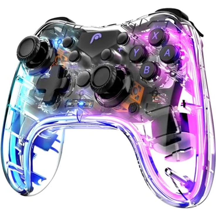 Fosmon Wireless Gaming Controller für Switch 2 1 Lite OLED, mit 10-farbigen RGB-LEDs, Turbo-Modus und 6-Achsen-Gyroskop – Bild 1