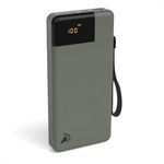 Aqiila Powerbank 20000mAh, 20W, LCD-Display, 2X USB-C, 1x USB-A, tragbares Ladegerät, Pass-Through-Laden, leicht & kompakt, Soft-Touch-Oberfläche, Powerbird moosgrün