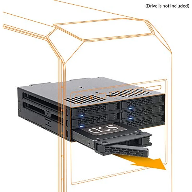 Wechselrahmen für 6X 2,5 Zoll (6,4cm) SATA-SAS SSD-HDD in 1x 5,25 Zoll (13,3cm) - Icy Dock ExpressCage MB326SP-B – Bild 5
