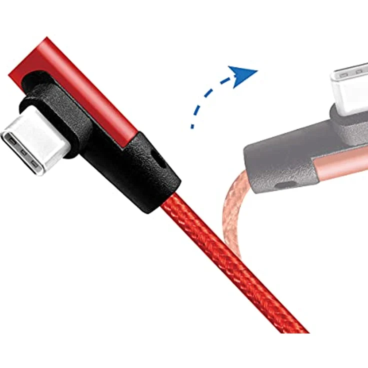 Logilink - USB-Kabel - USB-C (M) gewinkelt bis USB (M) gerade - USB 2.0 - 5 V - 3 A - 1 m - Rot, RAL 3024 (CU0146) – Bild 4