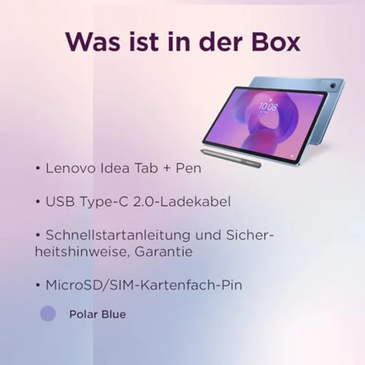 Lenovo Idea Tab 11" Tablet, 2.5K Display, MediaTek Dimensity 6300, 8 GB RAM, 128 GB Speicher, Wi-Fi 5, Bluetooth 5.2, 7040 mAh Akku – Bild 14