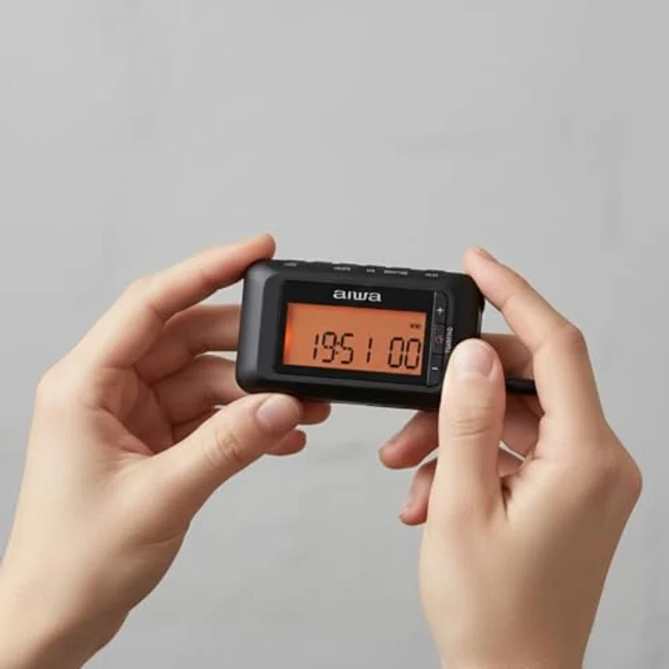 Aiwa RD-10 Tragbares Digitalradio DAB+ - FM-RDS mit LED-Hintergrundbeleuchtung, Bassauswahl und Speicherfunktion, inklusive Stereo-Kopfhörer und 2 AAA-Batterien, kompakt 45g – Bild 5