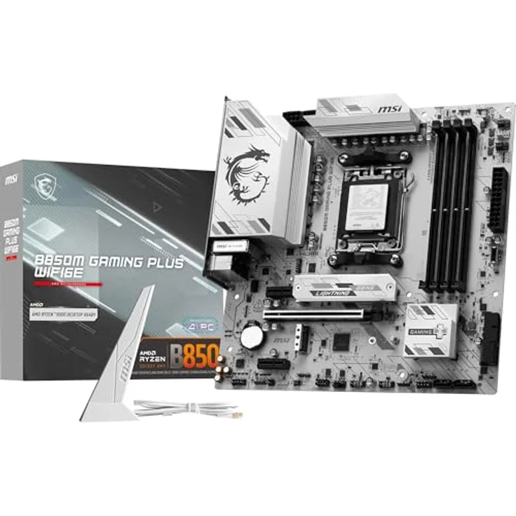 MSI B850M Gaming Plus WIFI6E Mainboard, mATX - Unterstützung für AMD Ryzen 9000/8000/7000, AM5, DDR5 bis 8200+ MT/s (OC), PCIe 4.0 x16, M.2 Gen5, Wi-Fi 6E, 2.5G LAN – Bild 1