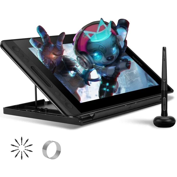 HUION Kamvas Pro 12, Grafiktablett mit 12 Zoll Display, vollständig laminiert, 120% sRGB Farbgenauigkeit, tragbar mit Ständer