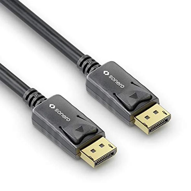 Sonero® 1m DisplayPort Kabel 1.2, DisplayPort auf DisplayPort, 4K 60 Hz, 2K 144Hz, schwarz – Bild 1