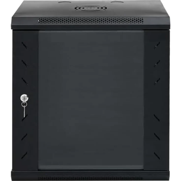 vidaXL 12U Wand Netzwerkschrank, Serverschrank Wandmontage, abschließbar, 19" Rack, IP20, aus kaltgewalztem Stahl – Bild 3