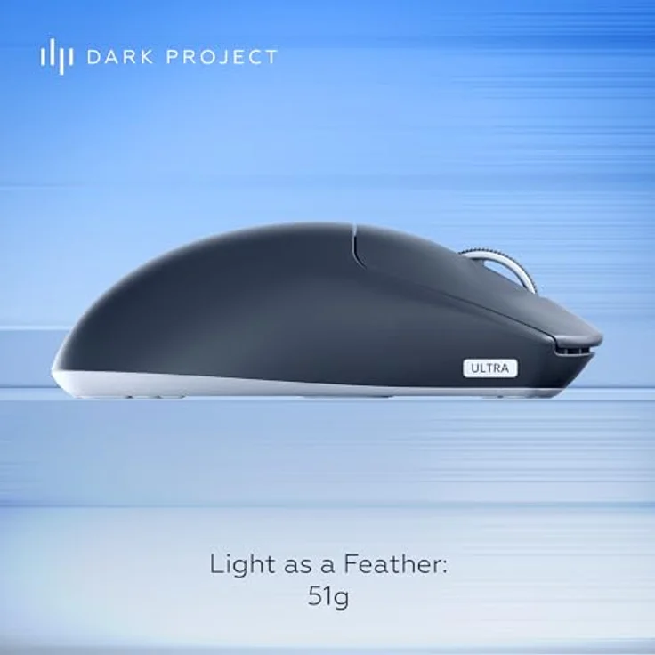 Dark Project Nexus Ultra Wireless Gaming-Maus, Ultra-leicht mit 51 g, 30K DPI, 8K Hz Abtastrate, 6 programmierbare Tasten, bis zu 120 Stunden Akkulaufzeit, Schwarz/Weiß – Bild 5