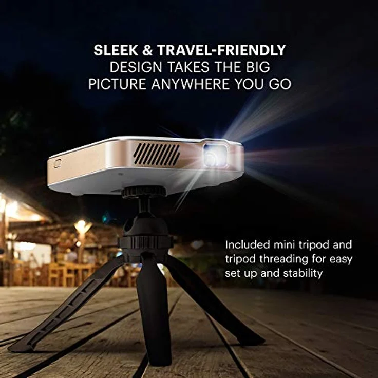 KODAK Luma 450 Tragbarer Full HD Smart Projektor | WLAN, Bluetooth, HDMI und USB kompatibles Mini Heimkinosystem bis zu 150 Zoll | 1080p Native Auflösung (4K), 200 Lumen | Stativ enthalten – Bild 3