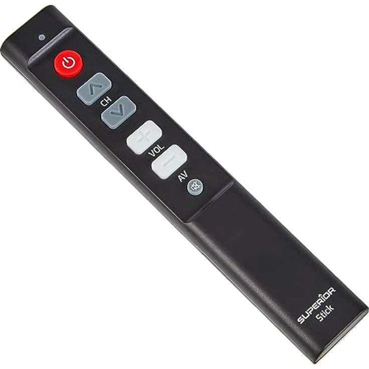 Superior Electronics Stick Universal Grosstastenfernbedienung Große Knöpfe - SUPTLB003, schwarz - Programmierung in weniger als einer Minute, ideal für die Hotelbranche