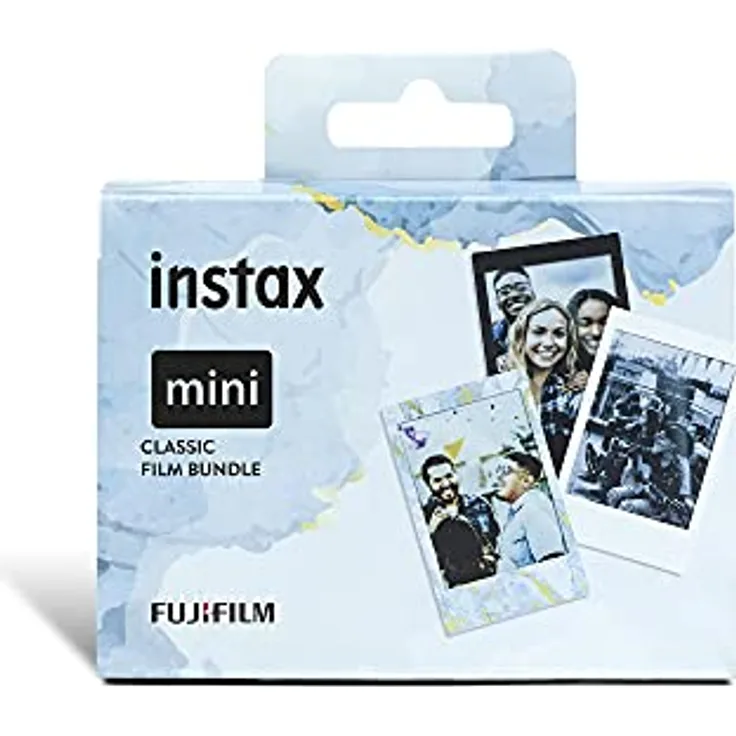 instax Mini Film 3'er Pack mit Black Frame, Blue Marble & Monochrome - INSTAX - Kamera-Zubehör, Scheckkartenformat, ISO 800 Film