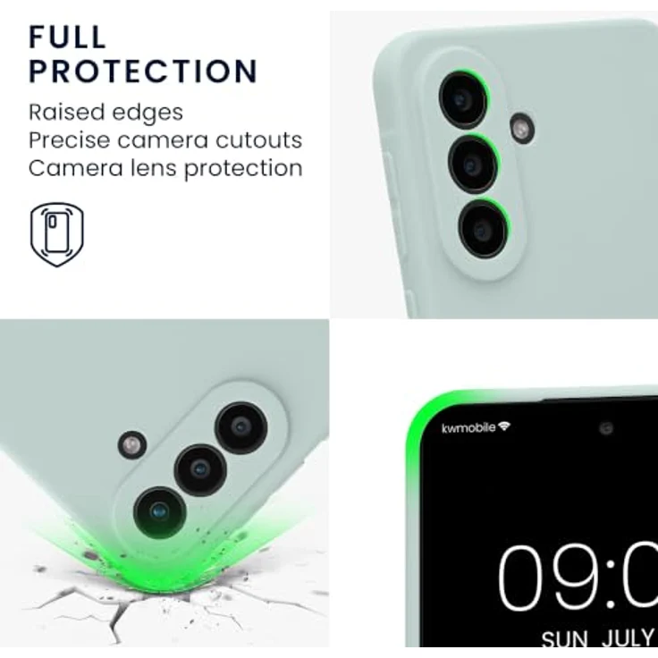 kwmobile Handyhülle für Samsung Galaxy A57 5G - weiches Silikon Case in Cool Mint, reißfest und rutschfest, inkl. präzisen Kameraloch-Ausschnitten – Bild 3