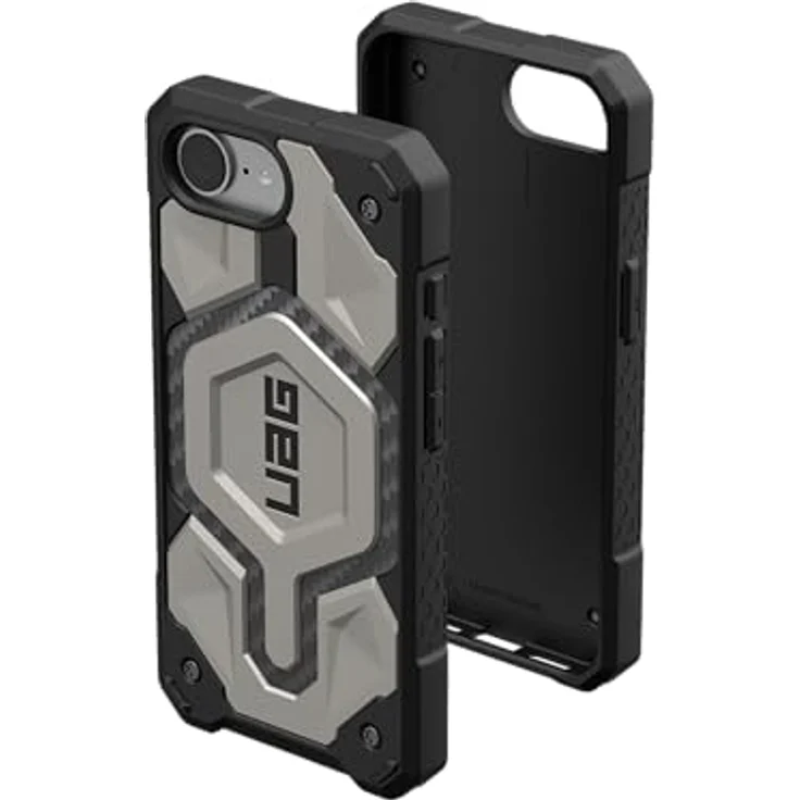 URBAN ARMOR GEAR Monarch Pro Case für Apple iPhone 16E (Wireless Charging/Magnetische Aufladung, 5-Schichten Schutz) Titan – Bild 1