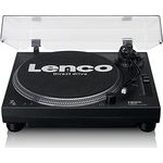 Lenco L-3818 Plattenspieler mit Direktantrieb - DJ Plattenspieler - Pitch Control - 33 und 45 U/min - Stereo Vorverstärker - USB - RCA Line-Out - Digitalisierung via PC - Schwarz, L-3818BK