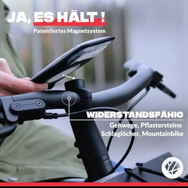 Shapeheart Fahrrad-Handyhalterung PRO, abnehmbare magnetische Hülle für Smartphones bis 14,7 cm – Bild 2
