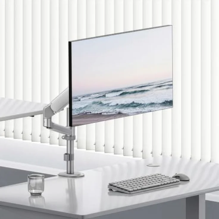Ergo Office Monitor-Halterung ER-691, Gasfeder für 17–32 Zoll Monitore, VESA 100×100, max. Tragkraft 10 kg, stufenlose Höhenverstellung bis 577 mm – Bild 6