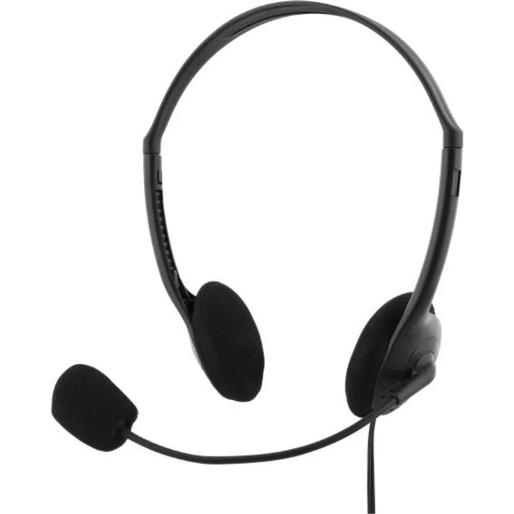 Deltaco Headphones with Volume Control- 2m Cable- Black (Kabelgebunden) - Schwarz
