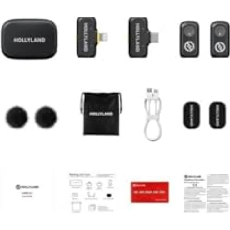 Hollyland Lark A1 Combo, kabelloses Mikrofon mit 48 kHz High-Fidelity-Klang, Geräuschunterdrückung, 54 Stunden Akkulaufzeit, Space Gray – Bild 2