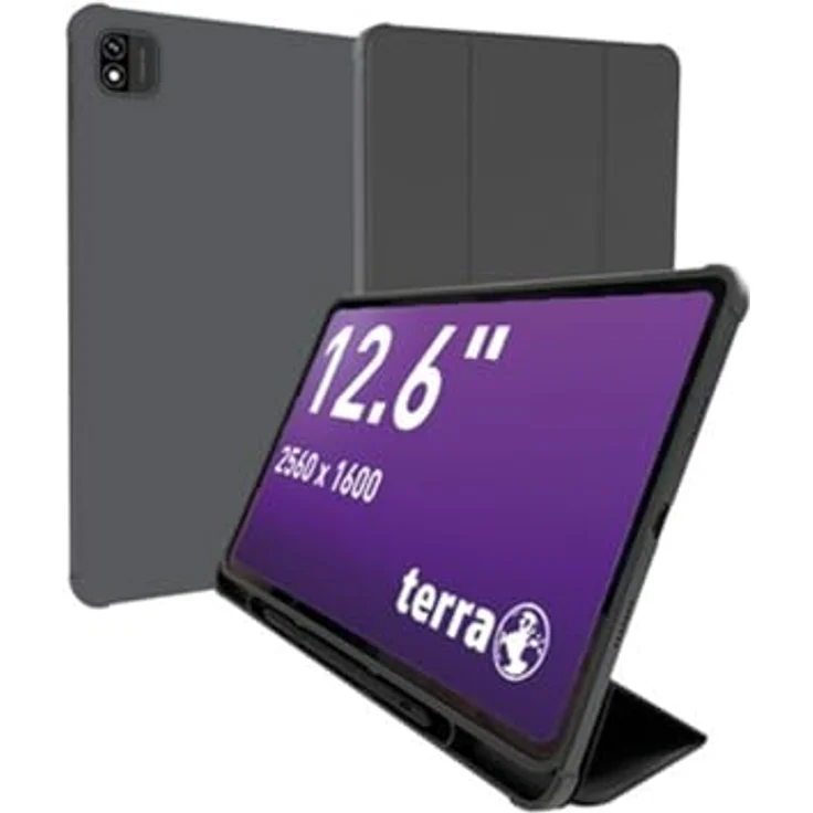 Terra PAD 1201-12.6" Tablet 8GB RAM 256GB Speicher LTE Android 14 OLED-Display Octa-Core-Prozessor - Leistungsstark, Vielseitig Mobil - Schwarz – Bild 3
