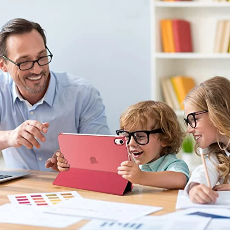 ProCase Hülle für iPad A16 11. Generation 2025 / iPad 10. Generation 2022, ultraflache Hard Schutzhülle mit Auto Wake/Sleep Funktion - Rot – Bild 3