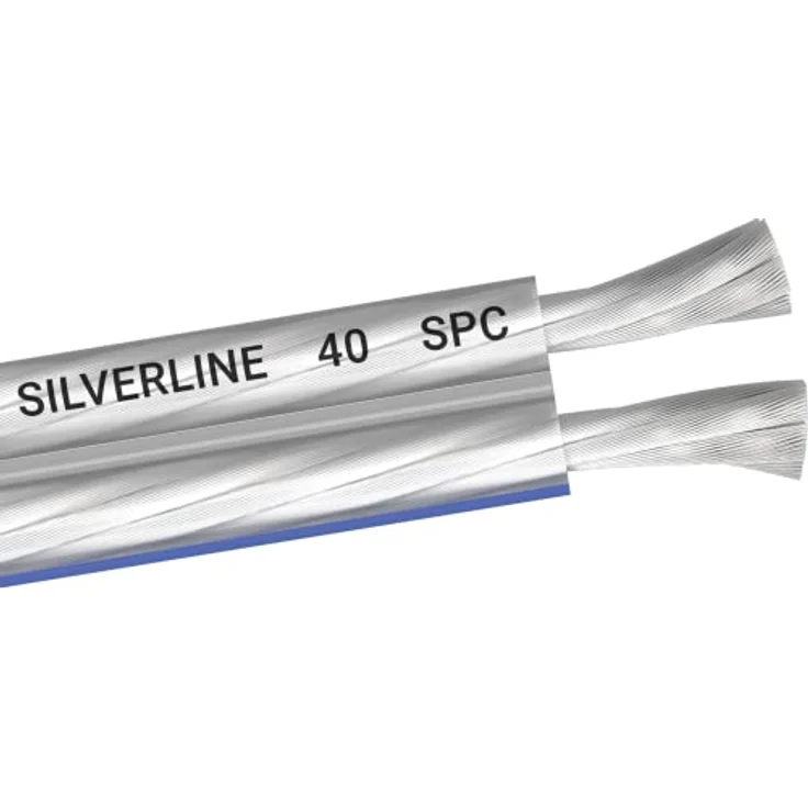OEHLBACH Silverline SP-40 - Stereo HI-FI Lautsprecherkabel - Boxenkabel mit SPOFC (versilbertes Kupfer) 2x4mm² - Mini Spule Lautsprecher Kabel - 4m