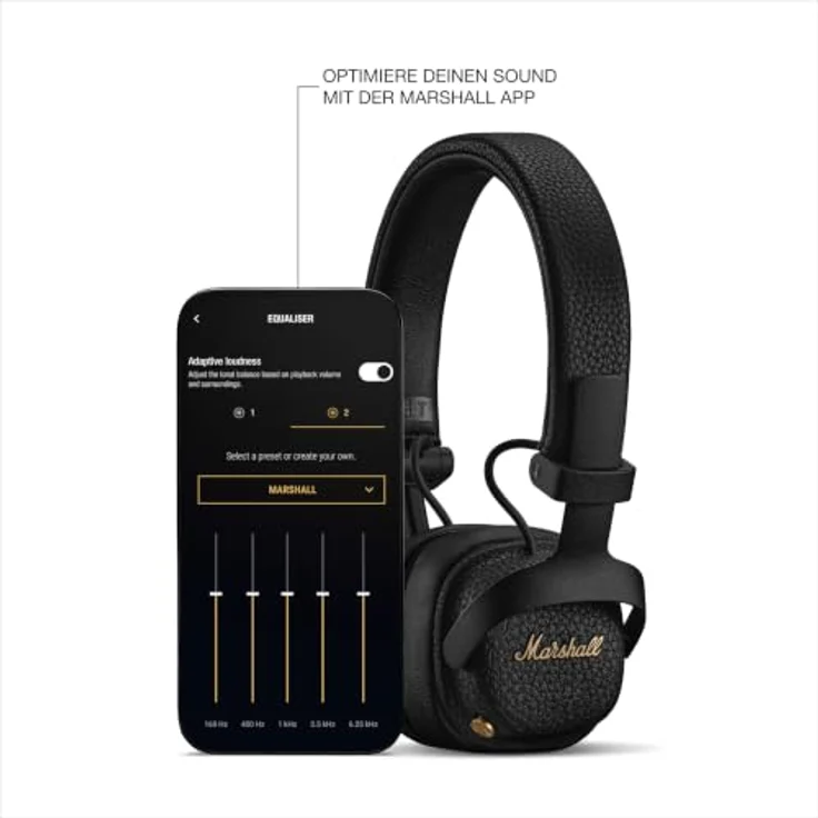 MARSHALL Milton A.N.C., On-ear Kopfhörer mit adaptiver Geräuschunterdrückung, Bluetooth, 50+ Stunden Akkulaufzeit, Schwarz – Bild 10
