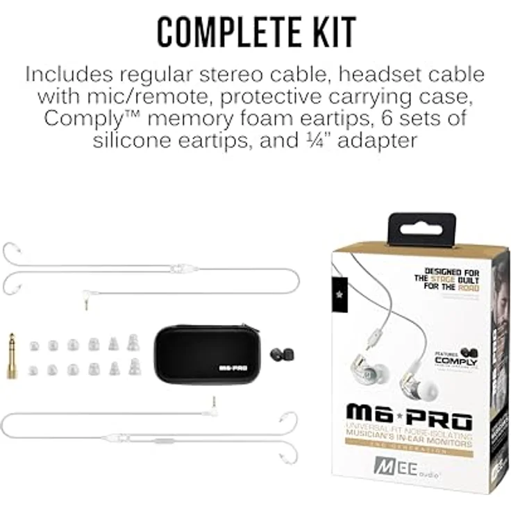 MEE audio, M6 PRO 2. Generation Universal In-Ohr-Monitor 5 farblos – Bild 10