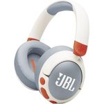 JBL Junior 470 NC, Kabellose Over-Ear Bluetooth-Kopfhörer für Kinder, 50 h Wiedergabe, Safe Sound, Weiß