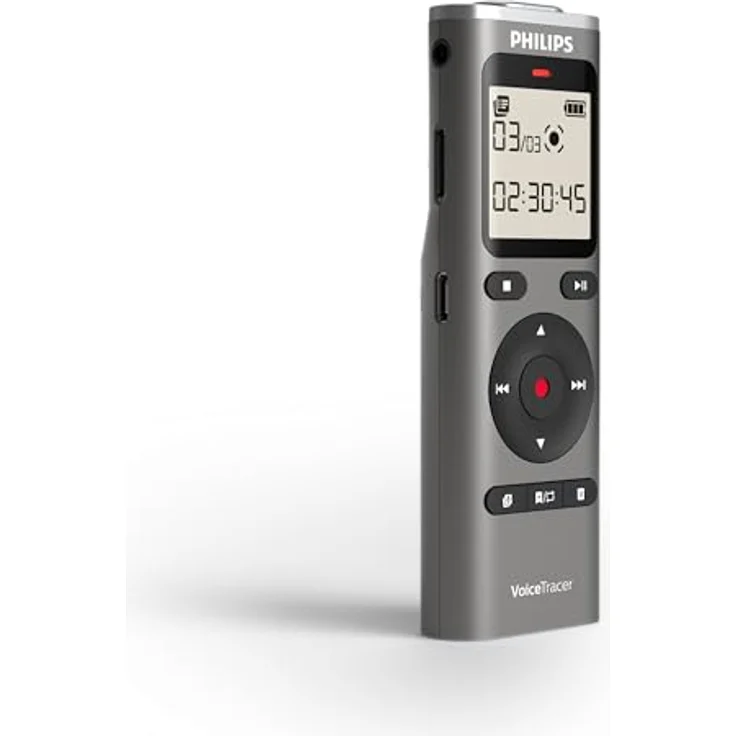 Philips DVT1170 VoiceTracer, Diktiergerät mit 8GB Speicher, MicroSD-Steckplatz und 360°-Mikrofon für exzellente Klangqualität – Bild 3