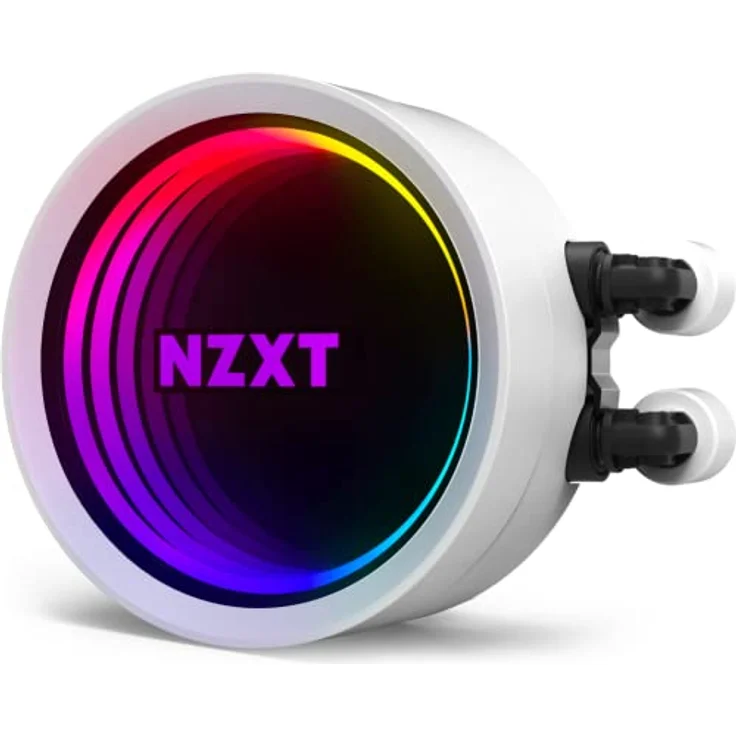 NZXT Kraken X53 RGB 240mm - RL-KRX53-RW - AIO RGB CPU Liquid Cooler - Rotating Infinity Mirror Design - Powered By CAM V4 - RGB Connector - Aer RGB V2 120mm Radiator Fans (2 Included) - White - Preisvergleich – Bild 4