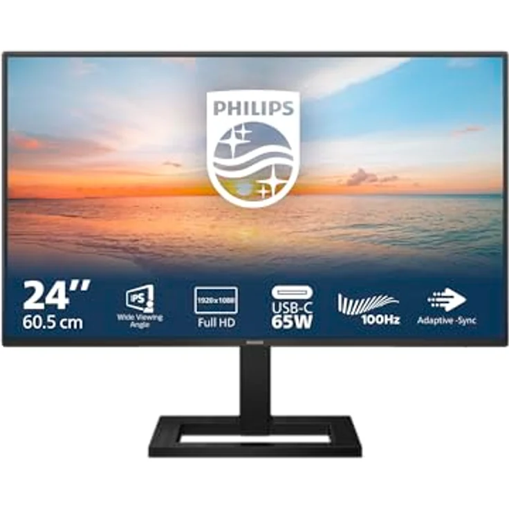 Philips 24E1N1300AE - 24 Zoll Full HD Monitor, Lautsprecher, höhenverstellbar, Schwarz – Bild 2